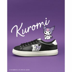 Sepatu Sanrio Characters Patch Coat Sneakers Kuromi Black