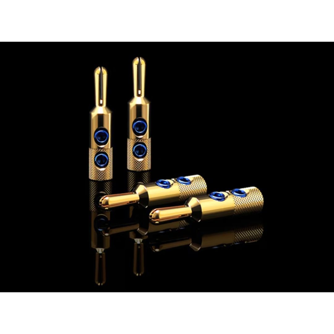 Oyaide Banana Plugs SGBN Set of 4 – Konektor Plating Emas dan Perak Premium