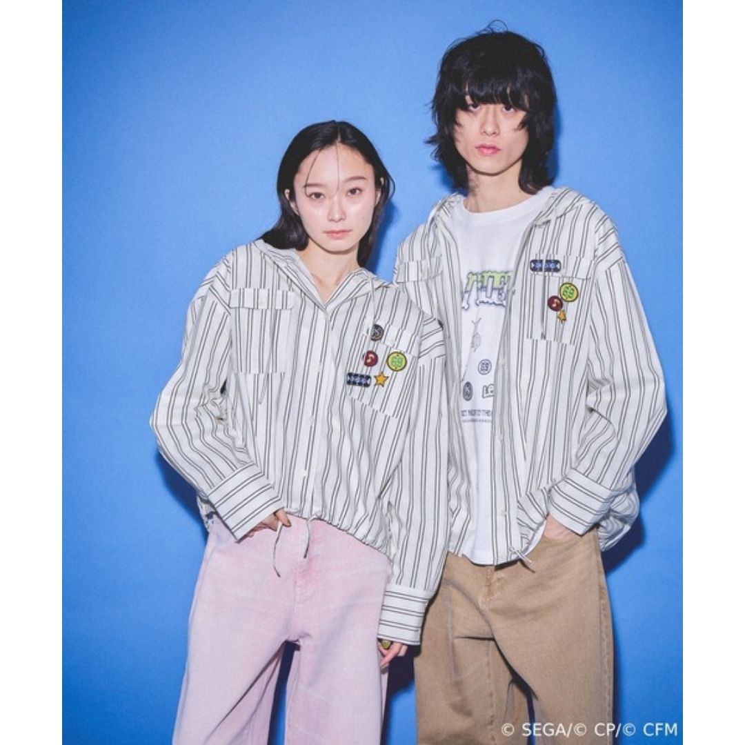 Project SEKAI Leo/need Striped Hooded Shirt Project SEKAI Leo/need Striped Hooded Shirt