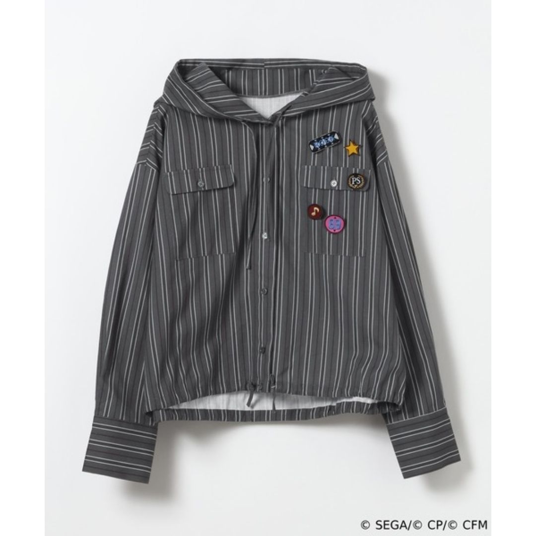 Project SEKAI Leo/need Striped Hooded Shirt Project SEKAI Leo/need Striped Hooded Shirt
