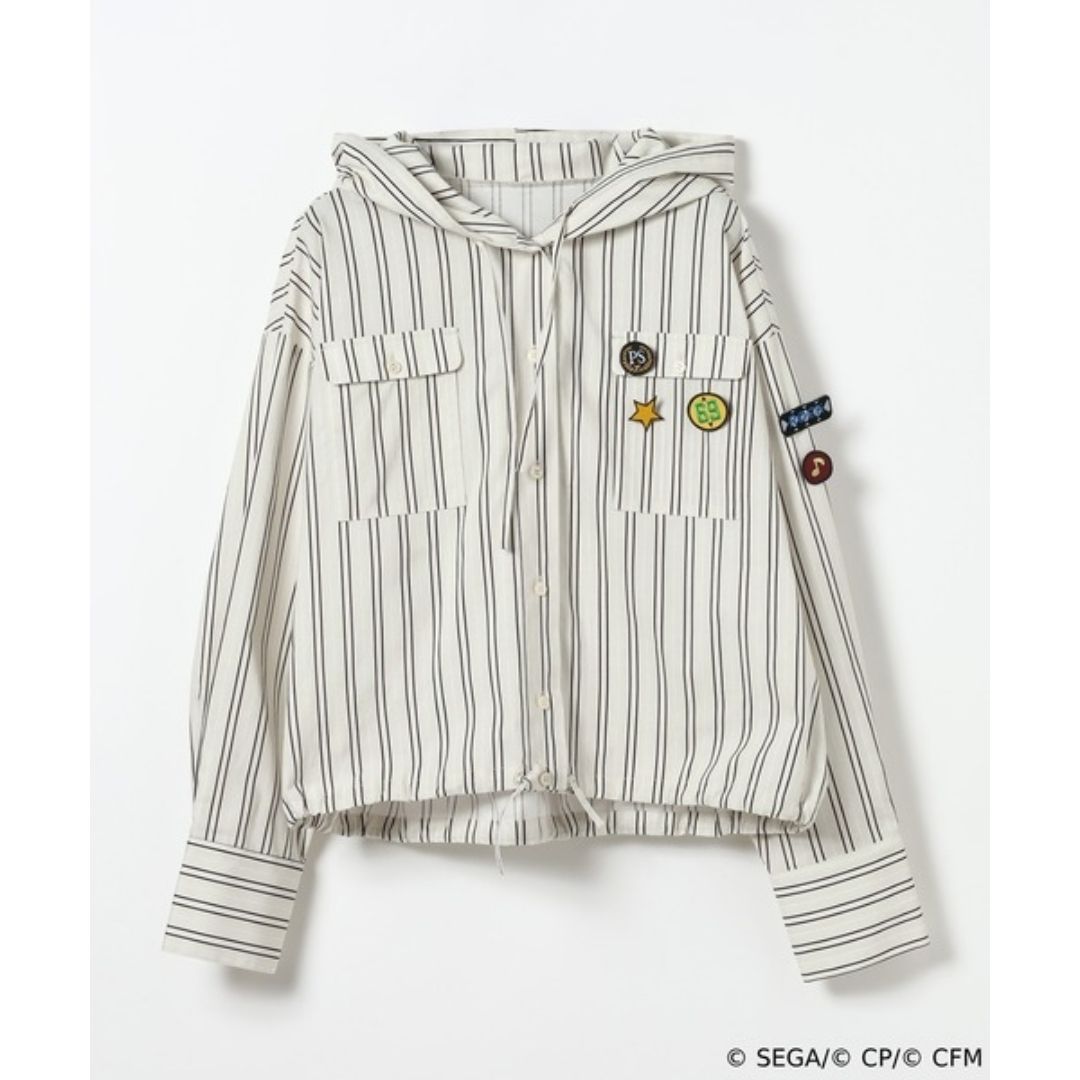 Project SEKAI Leo/need Striped Hooded Shirt Project SEKAI Leo/need Striped Hooded Shirt