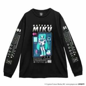 Hatsune Miku x Listen Flavor Hatsune Miku Long T-Shirt BLACK – Kaos Kasual Stylish dan Nyaman