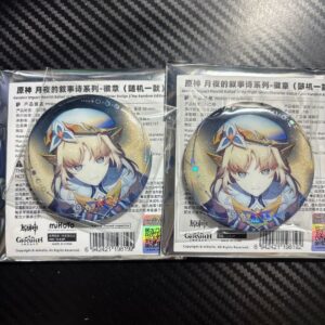 Nico Lian Genshin Impact "Nocturne of the Lunar Eclipse" Can Badge - Official Authentic 2-Piece Set