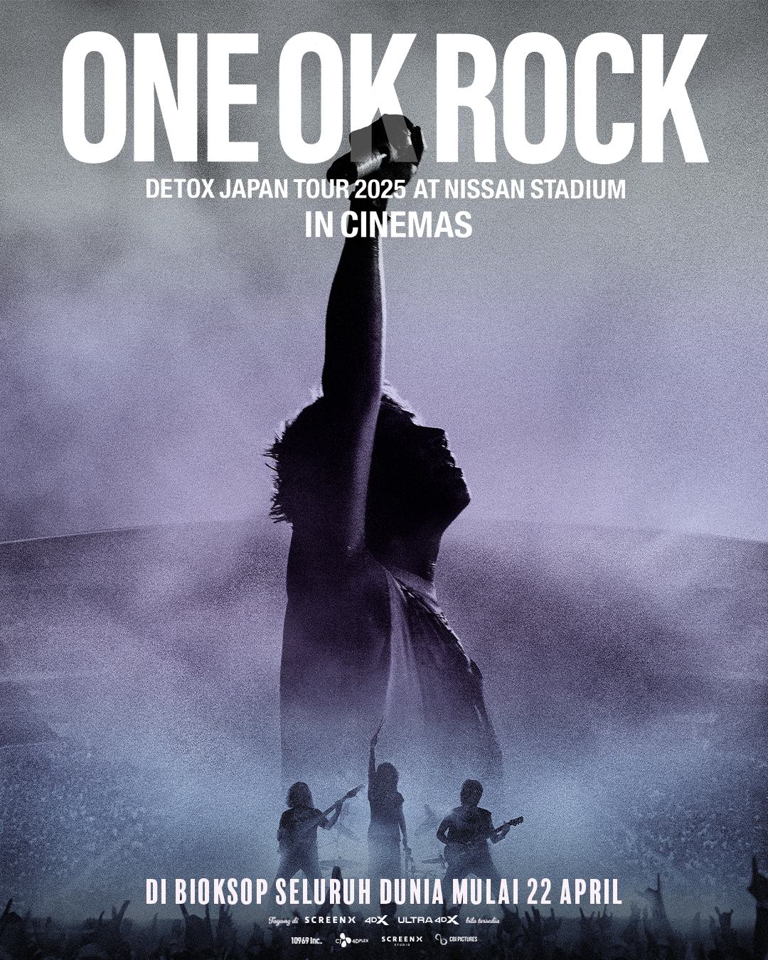 ONE OK ROCK DETOX JAPAN TOUR 2025 AT NISSAN STADIUM IN CINEMASIni panggung ONE OK ROCK yang belu