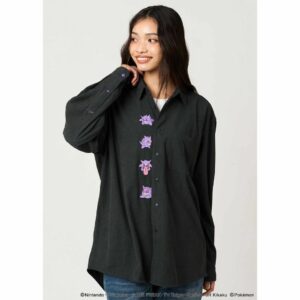 Kemeja Pokemon Gengar Panic Corduroy Loose Fit Shirt Graniph