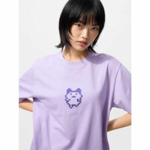 Kaos Uniqlo Tamagotchi UT Oversized 71 Purple Mametchi