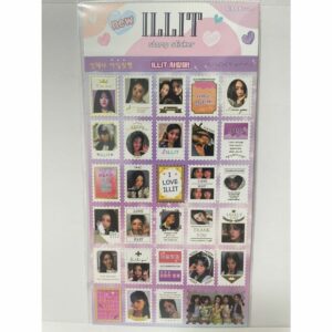 ILLIT Stamp Sticker Set dengan Message Card Idol 29 desain