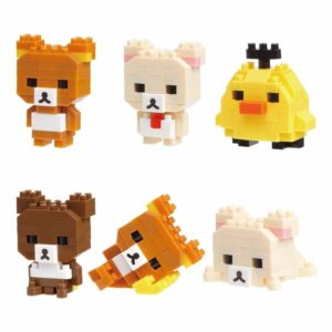 Kawada Nanoblock Mini Nano Rilakkuma Vol 1 NBMC_17S Koleksi Lengkap Isi 6 Pcs