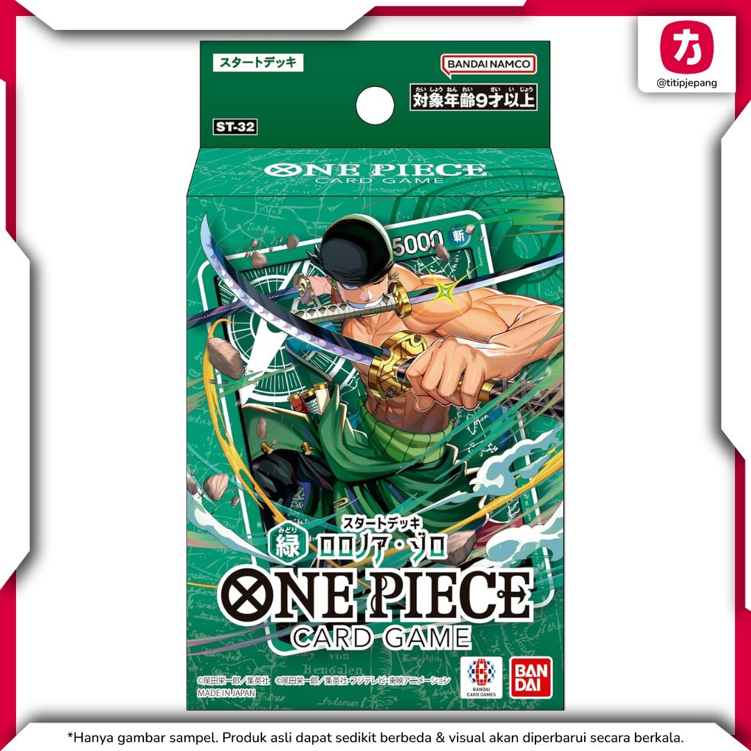 Bandai ST-32 One Piece Card Game Starter Deck Green Roronoa Zoro Set of 2