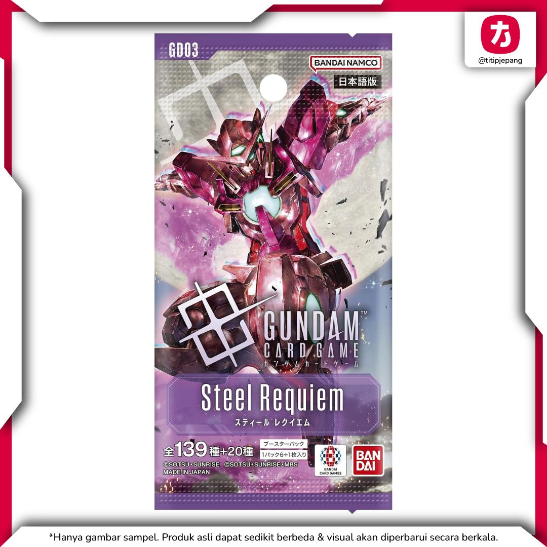 Bandai Gundam Booster Pack Steel Requiem GD03 BOX 24 Packs Resmi BANDAI