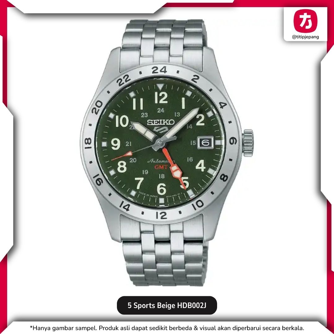 Jam Tangan Seiko 5 Sports (Beige/Green) Automatic GMT
